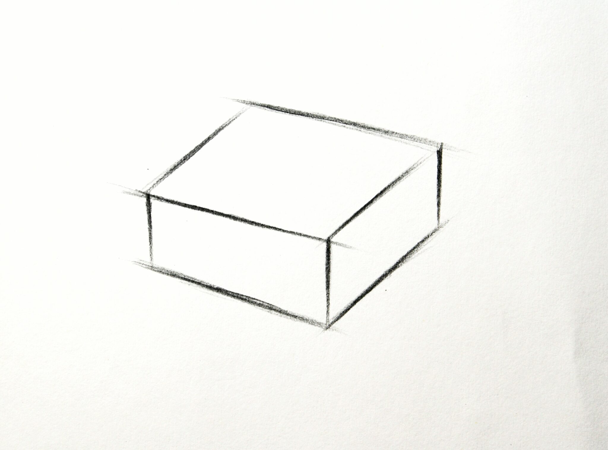 Drawing Basic Shapes : How to draw a Simple Box step by step for ...