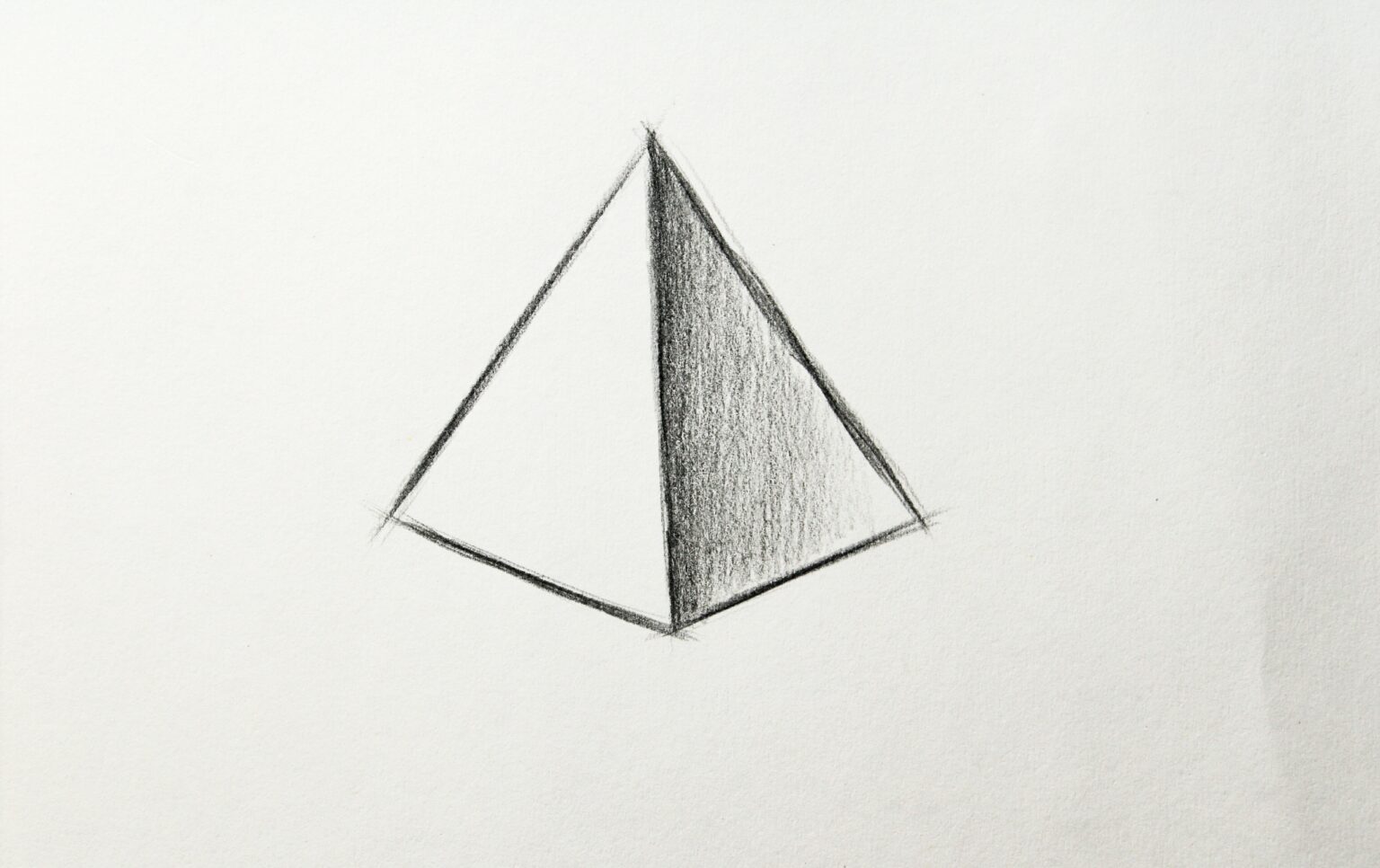 Drawing Basic Shapes : How to draw a Pyramid shape tutorial step by ...