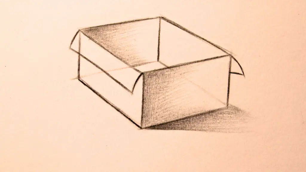 Object Drawing Tutorial Easy How to draw an open Box