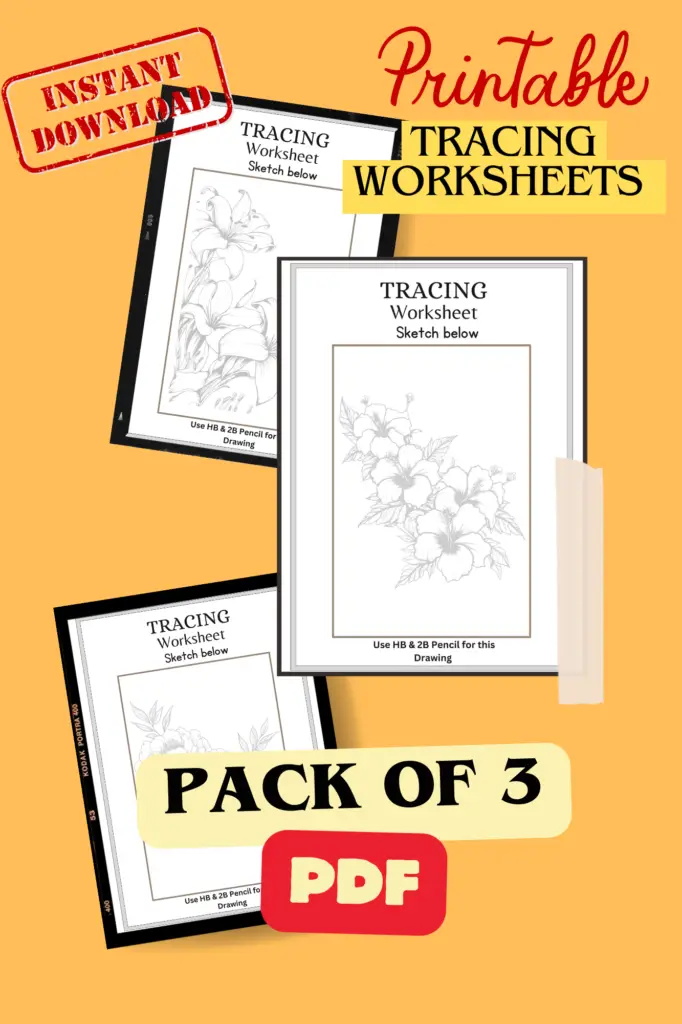 Drawing Tracing Worksheets Printable PDF