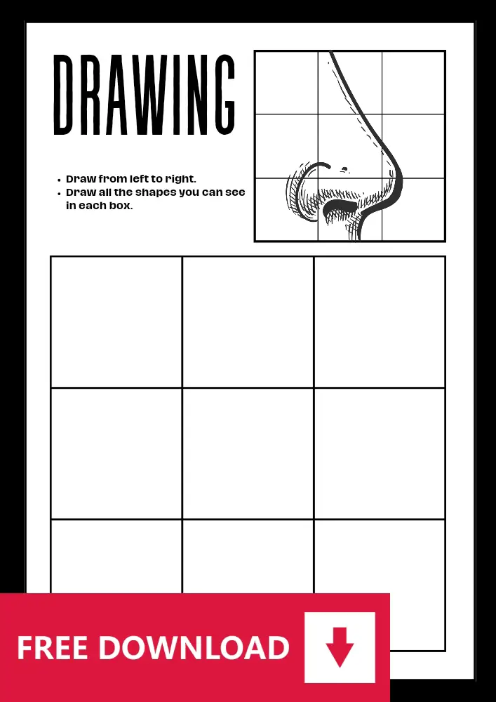 Free Nose Drawing Practice Sheet pdf