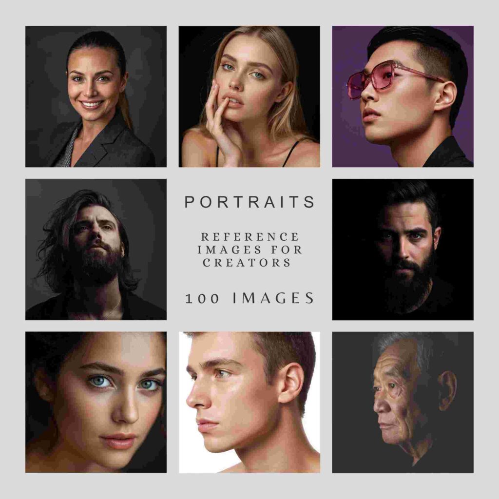 100 Portrait Reference Images Pack