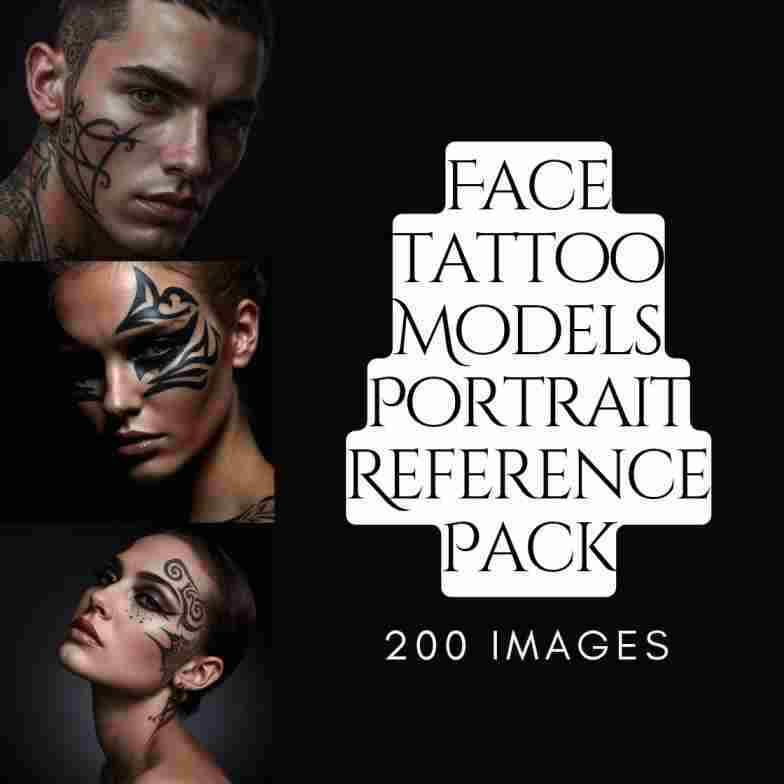 Face Tattoo Models Portrait Drawing Images Reference Pack
