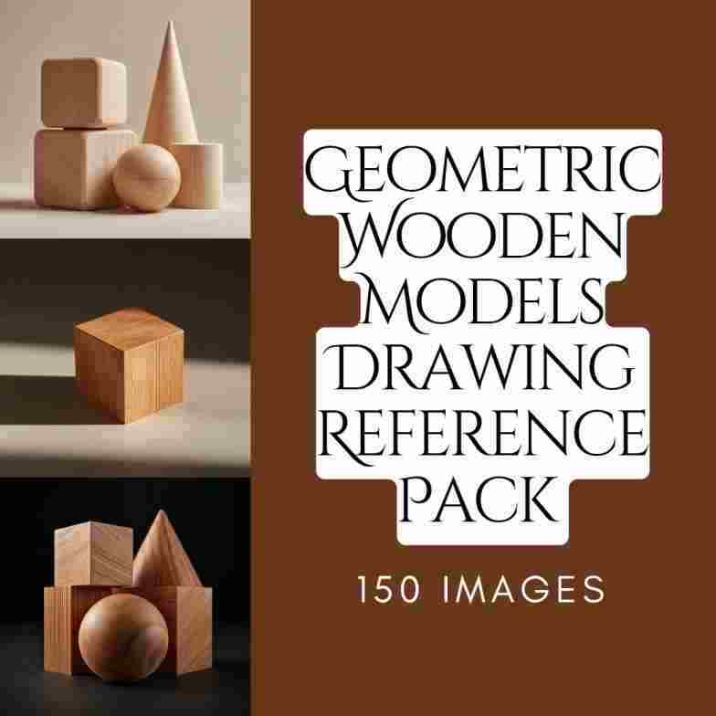 Geometric Wooden Models Drawing Images Reference Pack