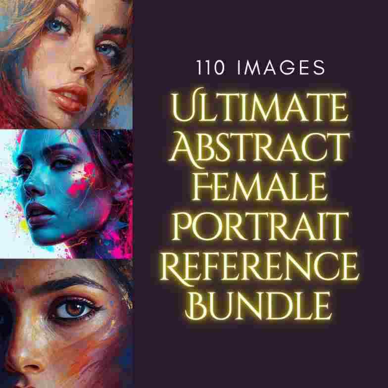 Abstract Female Portrait Drawing Reference Bundle