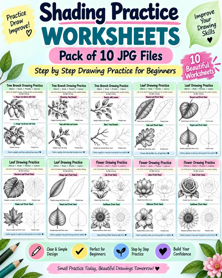 Step By Step Drawing Practice Worksheets